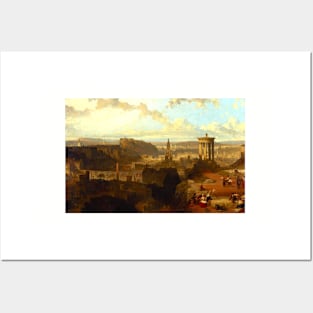 Edinburgh From The Calton Hill By David Roberts Digitally Enhanced Posters and Art